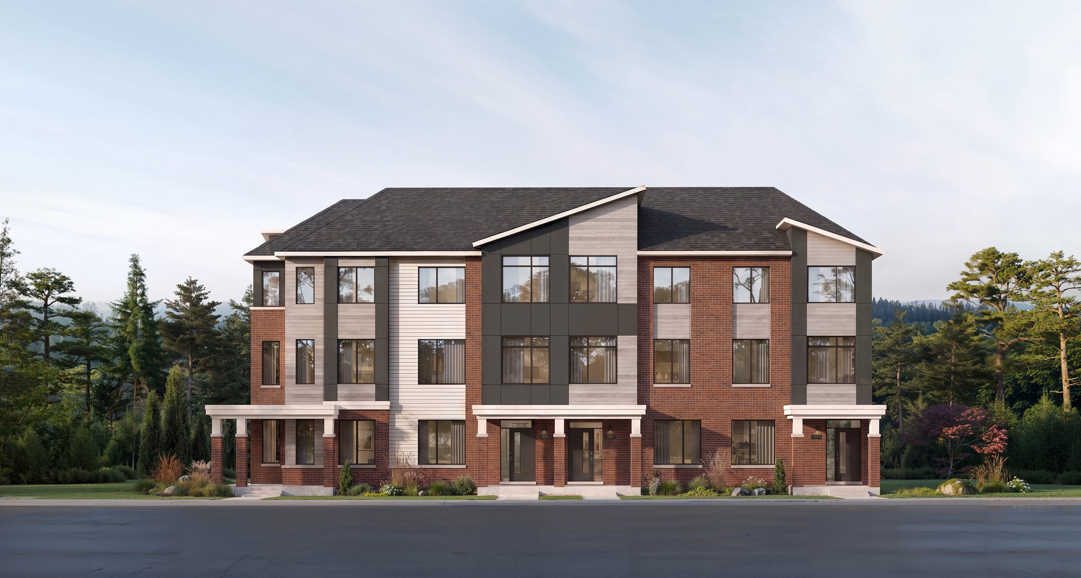 Advantage townhome elevation at Five Oaks