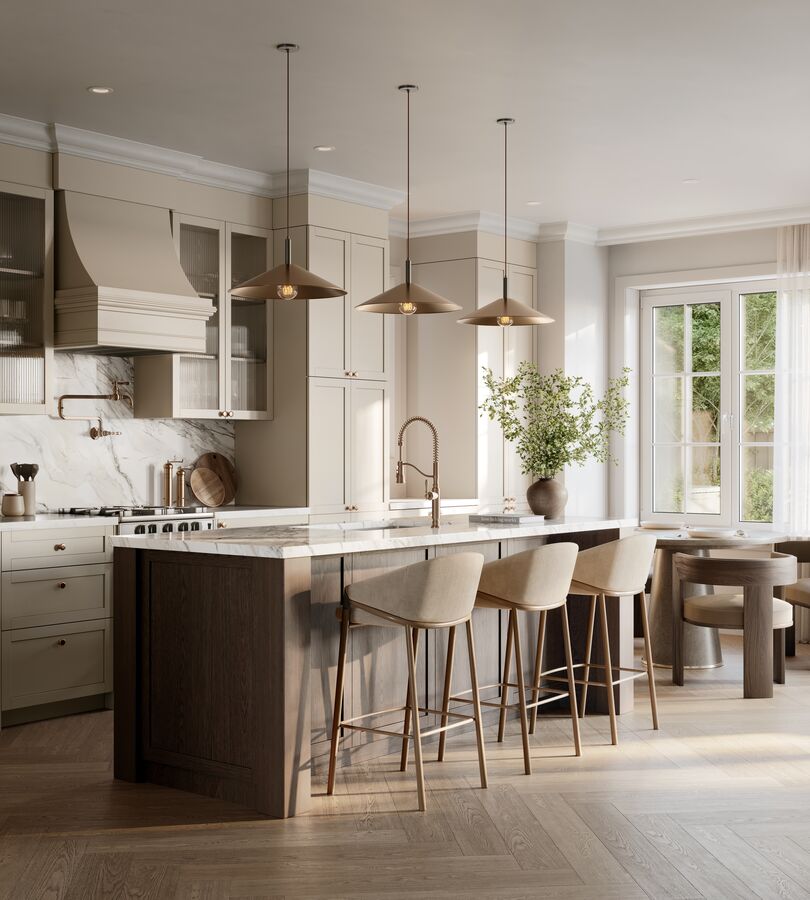 Kitchen interior rendering, towns collection